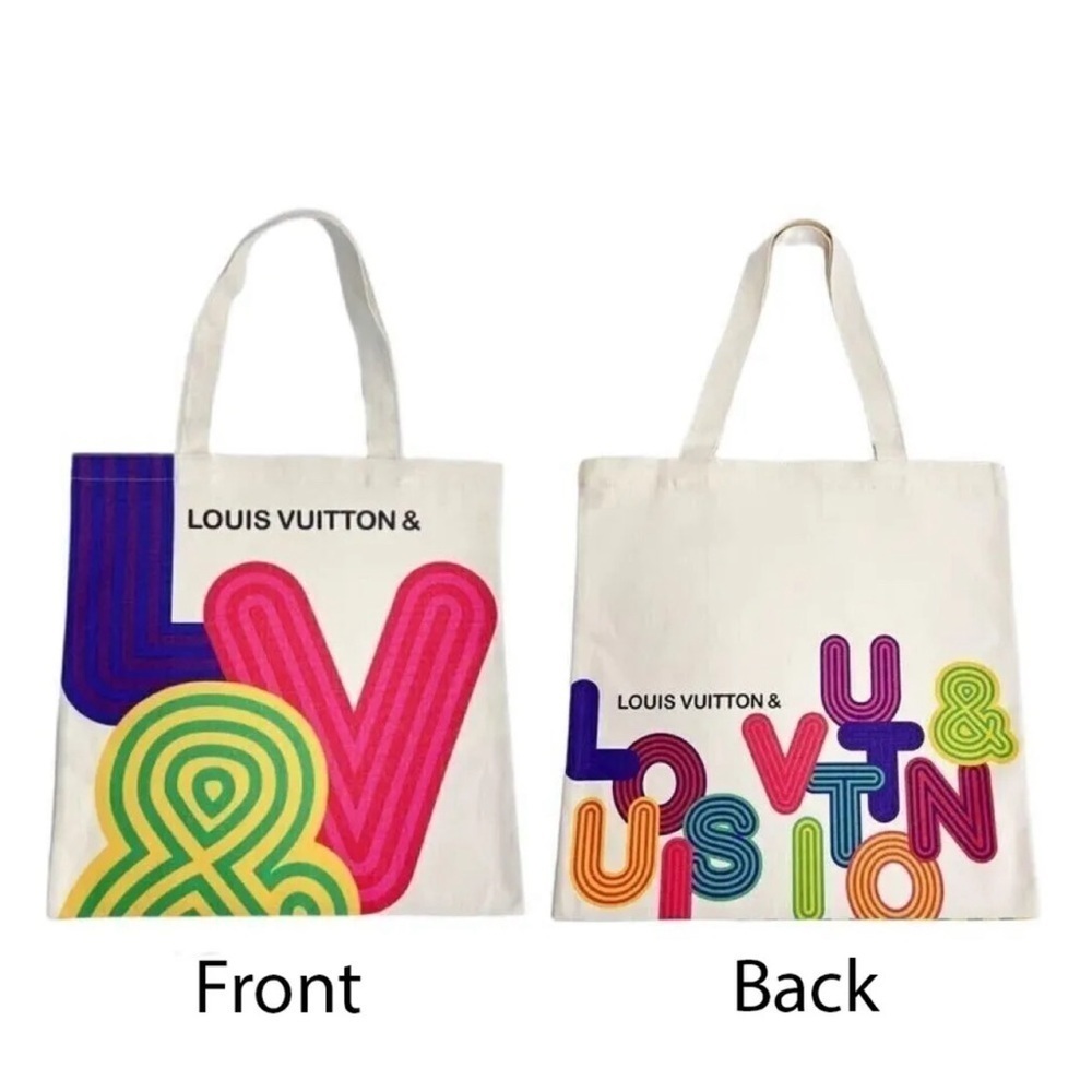 Louis Vuitton White and Blue Tote Shenzhen exhibition 2022 LE